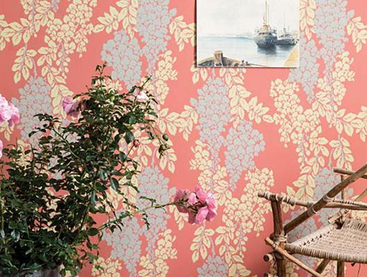 Wisteria coral wallpaper by Farrow & Ball